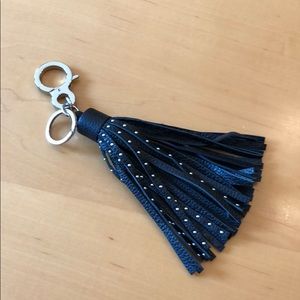 Black leather Brighton Rockstar Tassel Fob